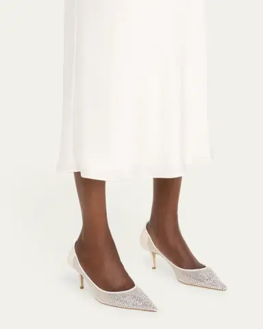 Jimmy Choo Love Embellished Mesh Kitten-Heel Pumps | Thumbnail 2