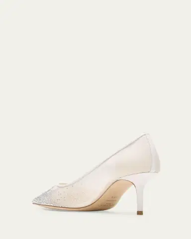 Jimmy Choo Love Embellished Mesh Kitten-Heel Pumps | Thumbnail 4