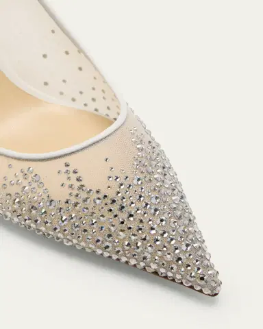 Jimmy Choo Love Embellished Mesh Kitten-Heel Pumps | Thumbnail 5
