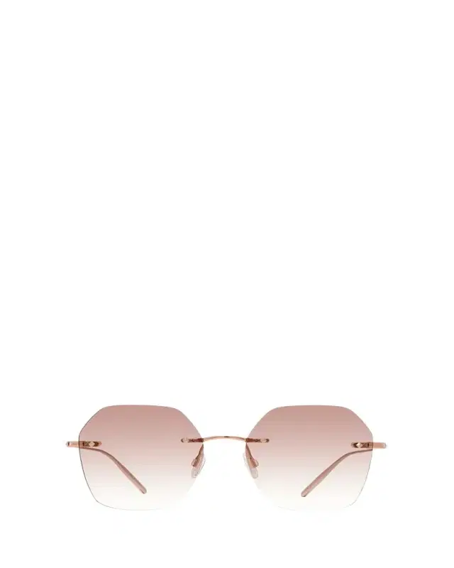 Barton Perreira Rhona Rimless Rose Gold Titanium Square Sunglasses