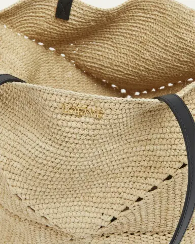 Loewe x Paula's Ibiza Medium Puzzle Fold Tote Bag in Raffia with Leather Handles | Thumbnail 4