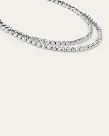VRAI Celestial Double Strand Lab Grown Diamond Tennis Necklace, 42.36tcw | Thumbnail 3