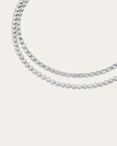 VRAI Celestial Double Strand Lab Grown Diamond Tennis Necklace, 42.36tcw | Thumbnail 4