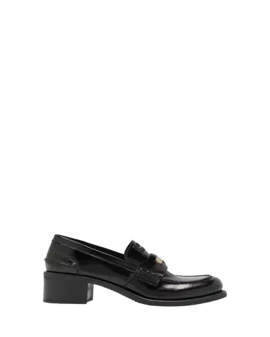 Miu Miu Leather Heeled Penny Loafers | Thumbnail 1