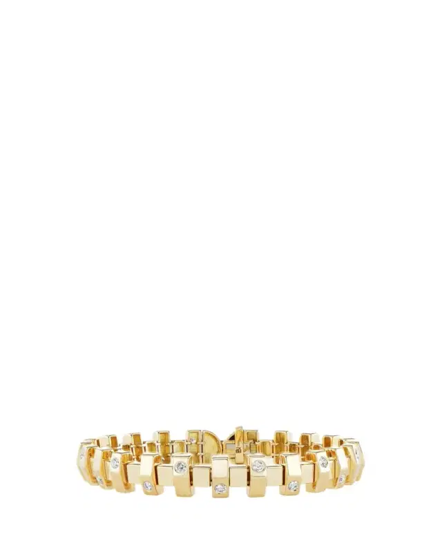 Small Gold & Diamond Hopscotch Bracelet
