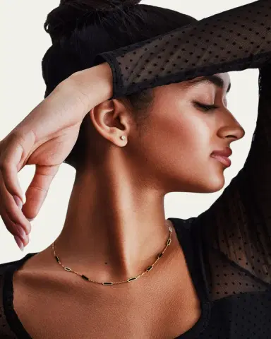 KAMAL Bar Chain Necklace with Gemstones | Thumbnail 2 KAMAL Bar Chain Necklace with Gemstones | Thumbnail 2