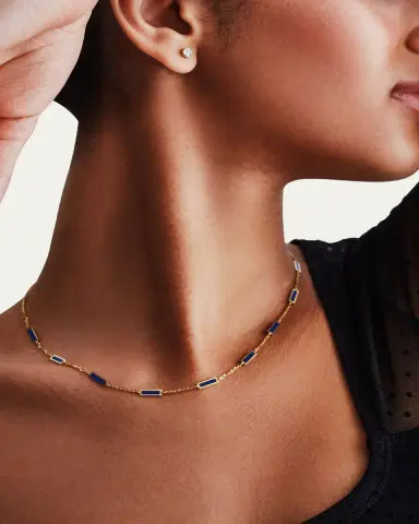 KAMAL Bar Chain Necklace with Gemstones | Thumbnail 3 KAMAL Bar Chain Necklace with Gemstones | Thumbnail 3