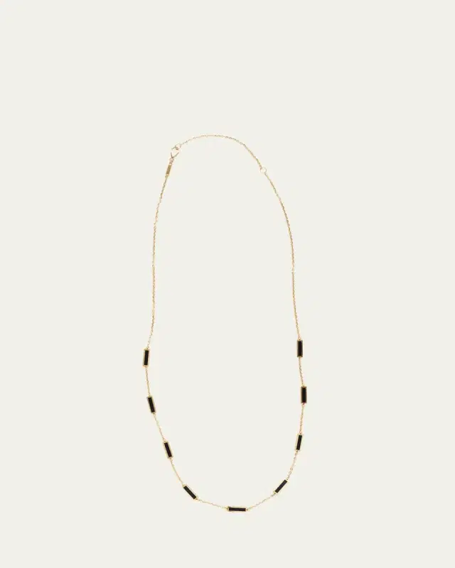 KAMAL Bar Chain Necklace with Gemstones