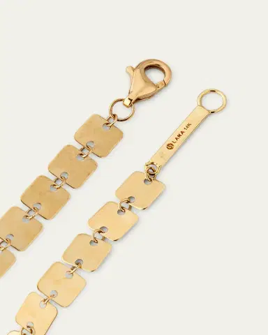 Lana 14K Gold Laser Square Chain Bracelet | Thumbnail 4