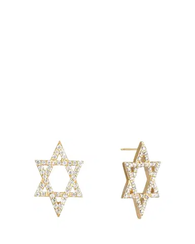 Lana 14K Gold Flawless Star of David Stud Earrings | Thumbnail 1