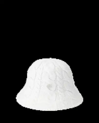 Maison Michel Clem White Cable Knit Cashmere Bucket Hat | Thumbnail 2