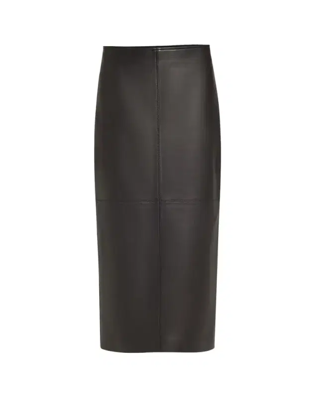 Marta Straight Leather Maxi Skirt