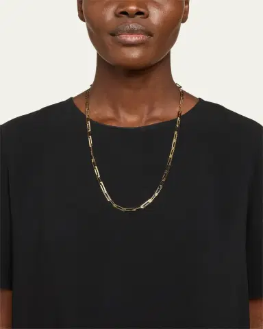 Lana 14K Yellow Gold Laser Open Interlocking Rectangle Necklace | Thumbnail 2