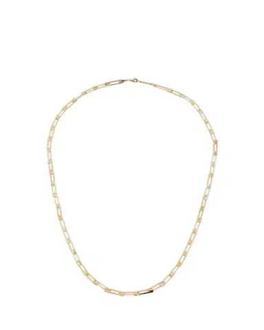 Lana 14K Yellow Gold Laser Open Interlocking Rectangle Necklace | Thumbnail 1