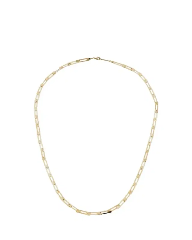 Lana 14K Yellow Gold Laser Open Interlocking Rectangle Necklace