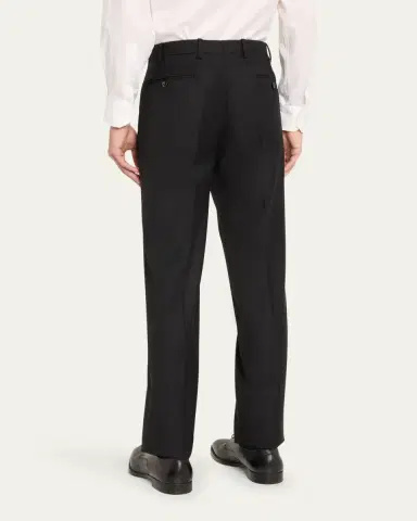 Giorgio Armani Men's Flat-Front Wool Trousers | Thumbnail 3 Giorgio Armani Men's Flat-Front Wool Trousers | Thumbnail 3