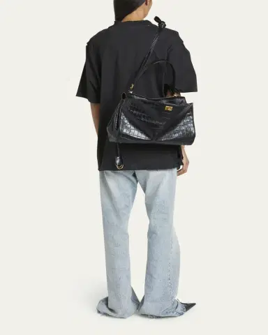 Balenciaga Rodeo Medium Croc-Embossed Top-Handle Bag | Thumbnail 5 Balenciaga Rodeo Medium Croc-Embossed Top-Handle Bag | Thumbnail 5
