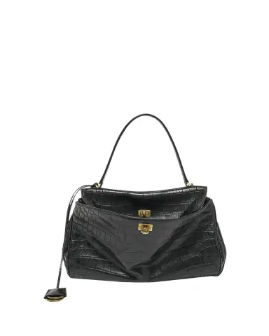 Balenciaga Rodeo Medium Croc-Embossed Top-Handle Bag | Thumbnail 1 Balenciaga Rodeo Medium Croc-Embossed Top-Handle Bag | Thumbnail 1