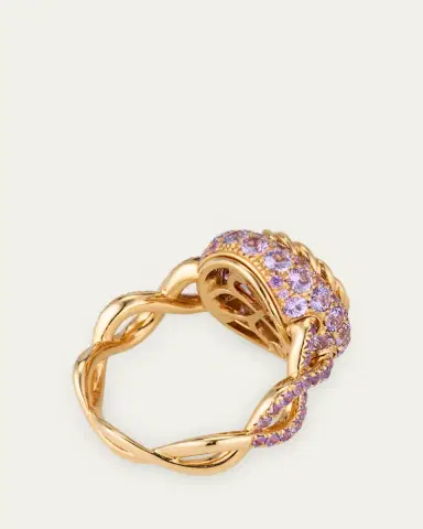 Mellerio 18K Yellow Gold Orange Blossom Ring with Garnet and Sapphires | Thumbnail 4 Mellerio 18K Yellow Gold Orange Blossom Ring with Garnet and Sapphires | Thumbnail 4
