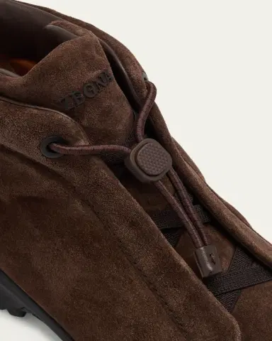 Zegna Men's Triple Stitch Vetta Suede Boots | Thumbnail 3