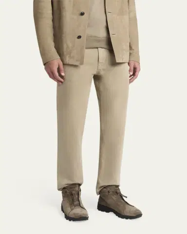 Zegna Men's Triple Stitch Vetta Suede Boots | Thumbnail 4