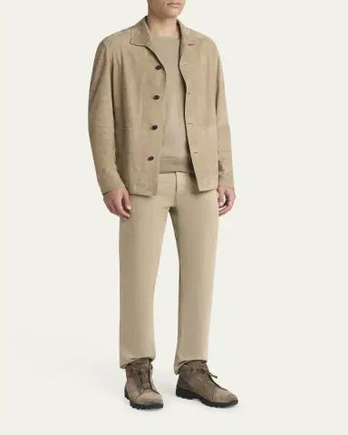 Zegna Men's Triple Stitch Vetta Suede Boots | Thumbnail 5