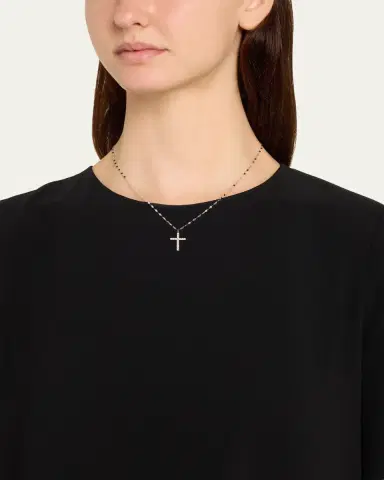 Lana 14K Yellow Gold Flawless Everyday Diamond Cross Necklace | Thumbnail 2