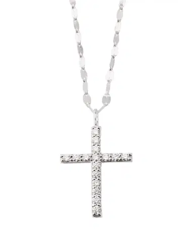 Lana 14K Yellow Gold Flawless Everyday Diamond Cross Necklace | Thumbnail 1