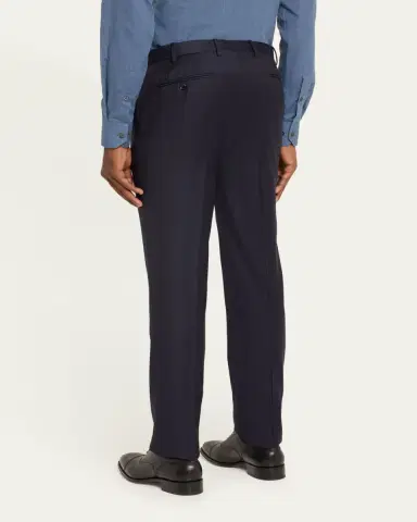 Giorgio Armani Men's Solid Wool Flat-Front Trousers | Thumbnail 3
