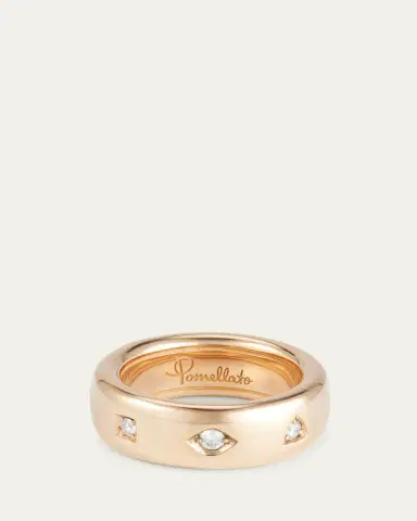 Pomellato Iconica 18K Rose Gold Small Fancy Set Diamond Band Ring | Thumbnail 3