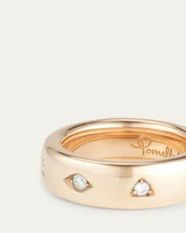 Pomellato Iconica 18K Rose Gold Small Fancy Set Diamond Band Ring | Thumbnail 4