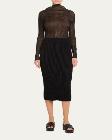Issey Miyake Chiffon Twist Bk Wt 46 High-Neck Top | Thumbnail 2