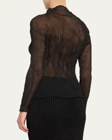 Issey Miyake Chiffon Twist Bk Wt 46 High-Neck Top | Thumbnail 3