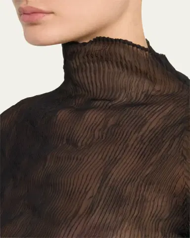 Issey Miyake Chiffon Twist Bk Wt 46 High-Neck Top | Thumbnail 5