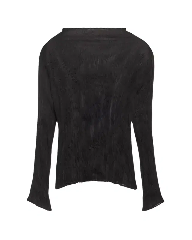 Issey Miyake Chiffon Twist Bk Wt 46 High-Neck Top