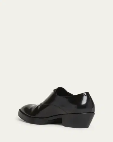 Bottega Veneta Men's Dalton Cuban-Heel Leather Derby Shoes | Thumbnail 8