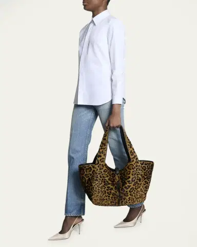 Saint Laurent Le 5 À 7 Bea YSL Leopard-Print Tote Bag in Calf Hair & Leather | Thumbnail 2 Saint Laurent Le 5 À 7 Bea YSL Leopard-Print Tote Bag in Calf Hair & Leather | Thumbnail 2
