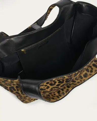 Saint Laurent Le 5 À 7 Bea YSL Leopard-Print Tote Bag in Calf Hair & Leather | Thumbnail 4 Saint Laurent Le 5 À 7 Bea YSL Leopard-Print Tote Bag in Calf Hair & Leather | Thumbnail 4