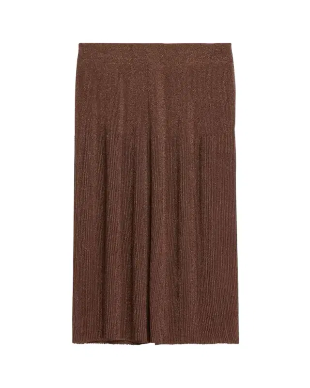Lafayette 148 New York Ribbed Shimmer Knit Midi Skirt