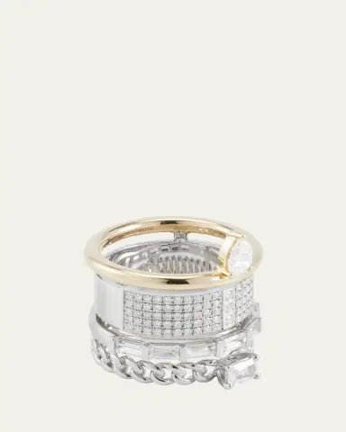 TYPE JEWELRY Mix Metals Typestack Pave Diamond Ring | Thumbnail 3