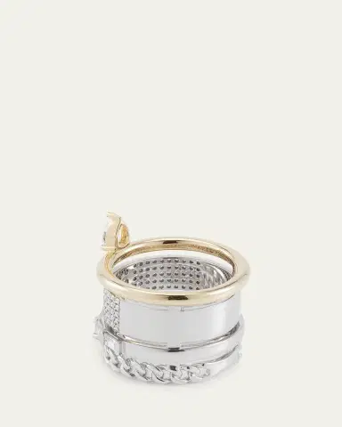 TYPE JEWELRY Mix Metals Typestack Pave Diamond Ring | Thumbnail 4