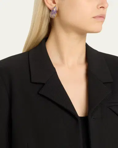 Bottega Veneta Glass Drop Earrings, Midnight Blue | Thumbnail 2