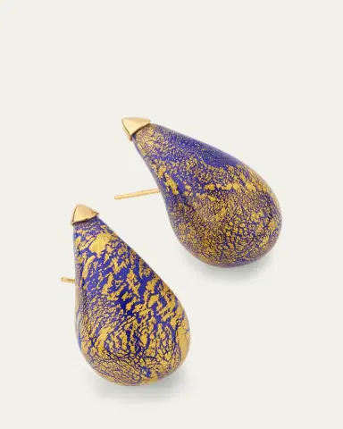 Bottega Veneta Glass Drop Earrings, Midnight Blue | Thumbnail 3