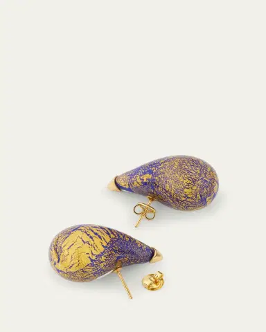 Bottega Veneta Glass Drop Earrings, Midnight Blue | Thumbnail 4
