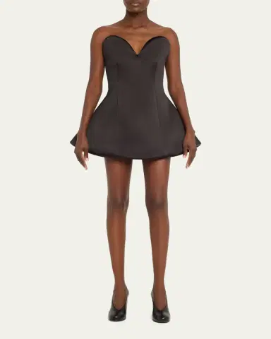 Marc Jacobs Runway Strapless Satin Sculptural Mini Flared Dress | Thumbnail 2