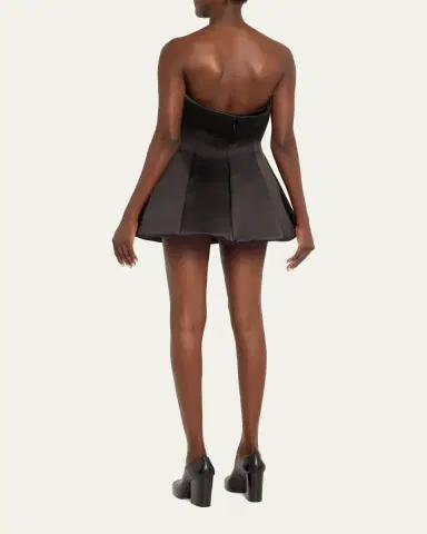 Marc Jacobs Runway Strapless Satin Sculptural Mini Flared Dress | Thumbnail 3