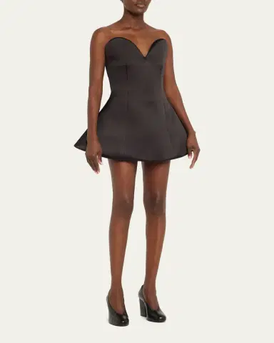 Marc Jacobs Runway Strapless Satin Sculptural Mini Flared Dress | Thumbnail 4