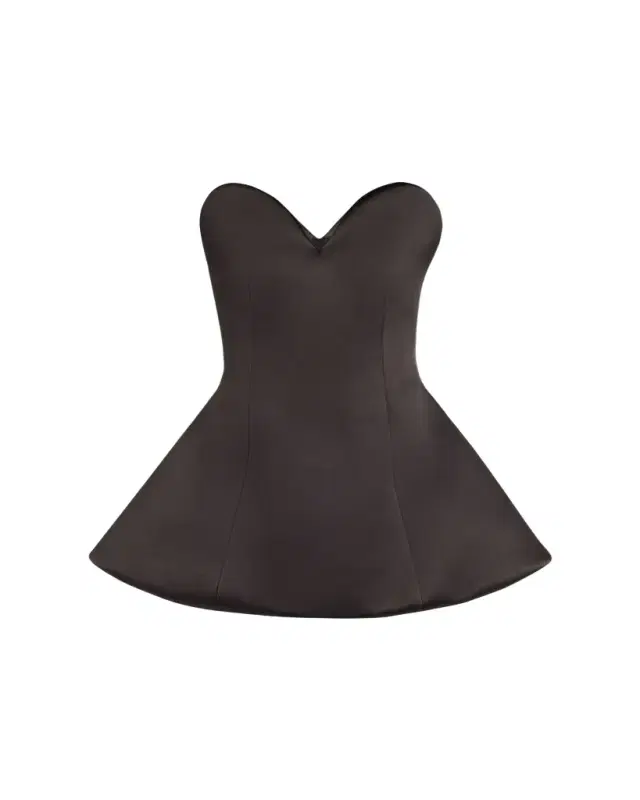 Marc Jacobs Runway Strapless Satin Sculptural Mini Flared Dress
