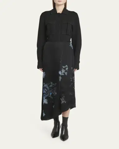 Giorgio Armani Floral Print Silk Wrap-Effect Midi Skirt | Thumbnail 2 Giorgio Armani Floral Print Silk Wrap-Effect Midi Skirt | Thumbnail 2