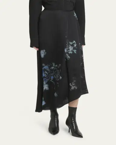 Giorgio Armani Floral Print Silk Wrap-Effect Midi Skirt | Thumbnail 4 Giorgio Armani Floral Print Silk Wrap-Effect Midi Skirt | Thumbnail 4